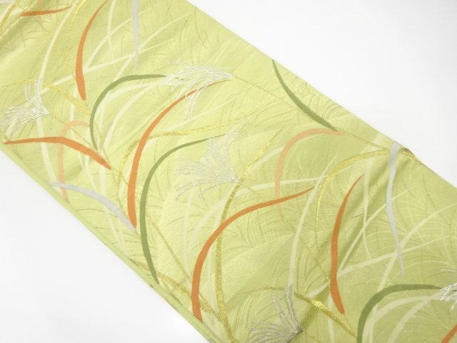 JAPANESE KIMONO / ANTIQUE FUKURO OBI / SILK / WOVEN PLANTS